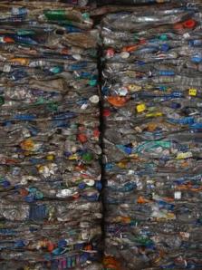 Trash to resource : The bottles crushed into ‘bales’ for transport PHOTO: THULASI KAKKAT THE HINDU